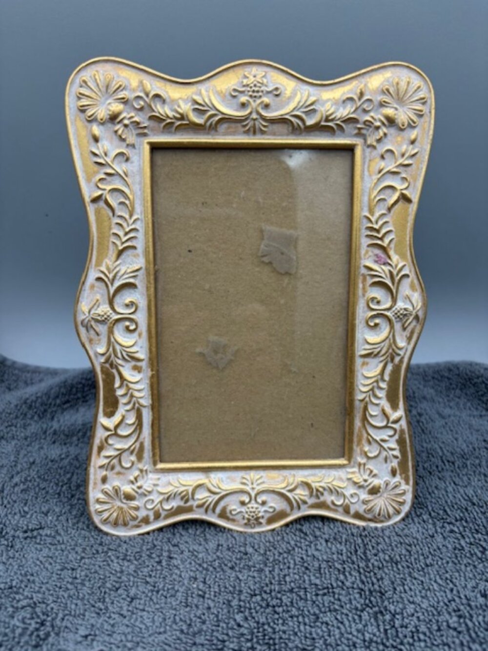 Malden International Designs Cast Metal Gold and White 5 X 7 Frame